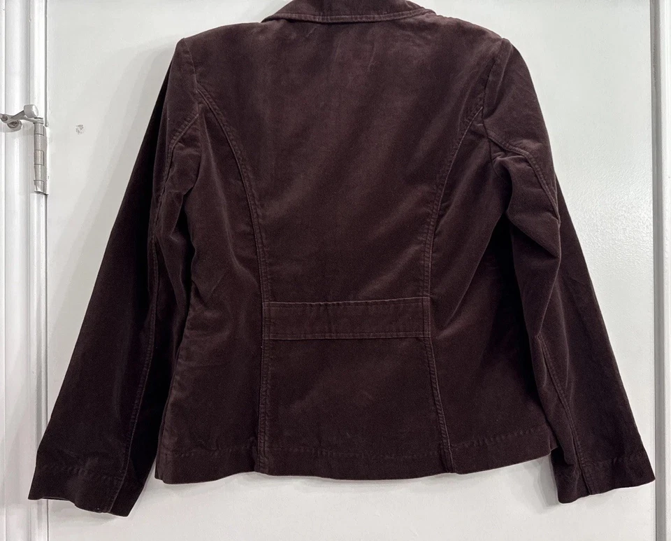 Vintage Y2K Brown Velvet Velour Jacket Blazer Size M Grunge Goth NWT - Image 4 of 4
