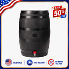 RTS Home Accents 50 Gallon Rain Barrel Flat Back Water Storage Black Outdoor