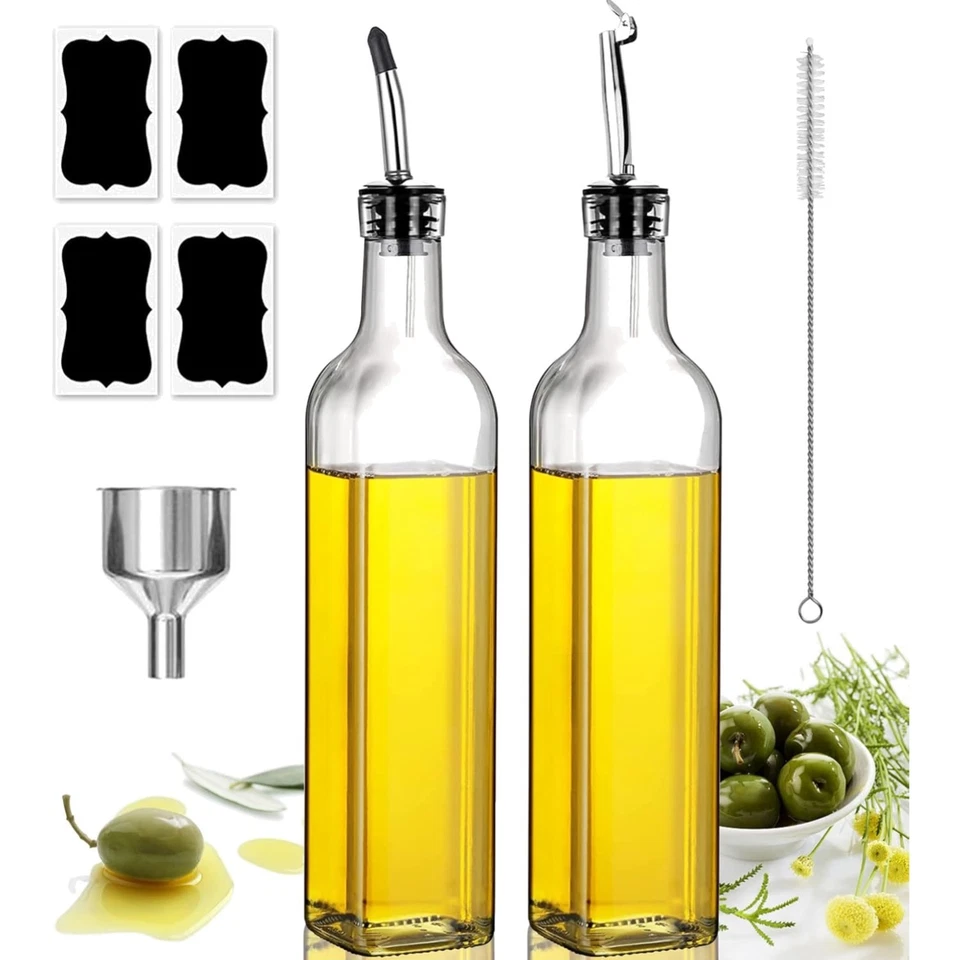 Olivenölspender, Essigspender, Glas, 2er Pack, 500ml, Küchenzubehör, BBQ