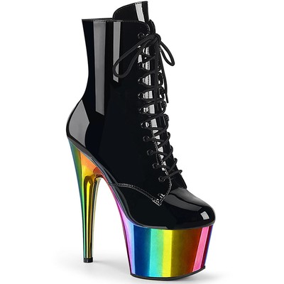 Pleaser 7'' Heel Chromed Lace-Up Ankle Boots Adult Women Shoes Adore/1020Rc