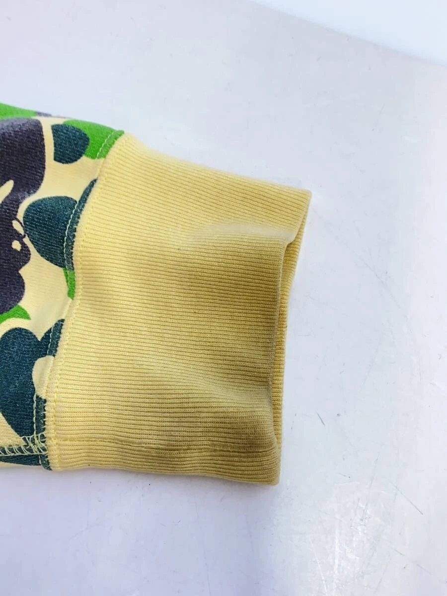 A BATHING APE (BAPE) Felpa con cappuccio zip BAPE A Bathing Ape M panna mimetica bambino cotone Milo #ED AZA