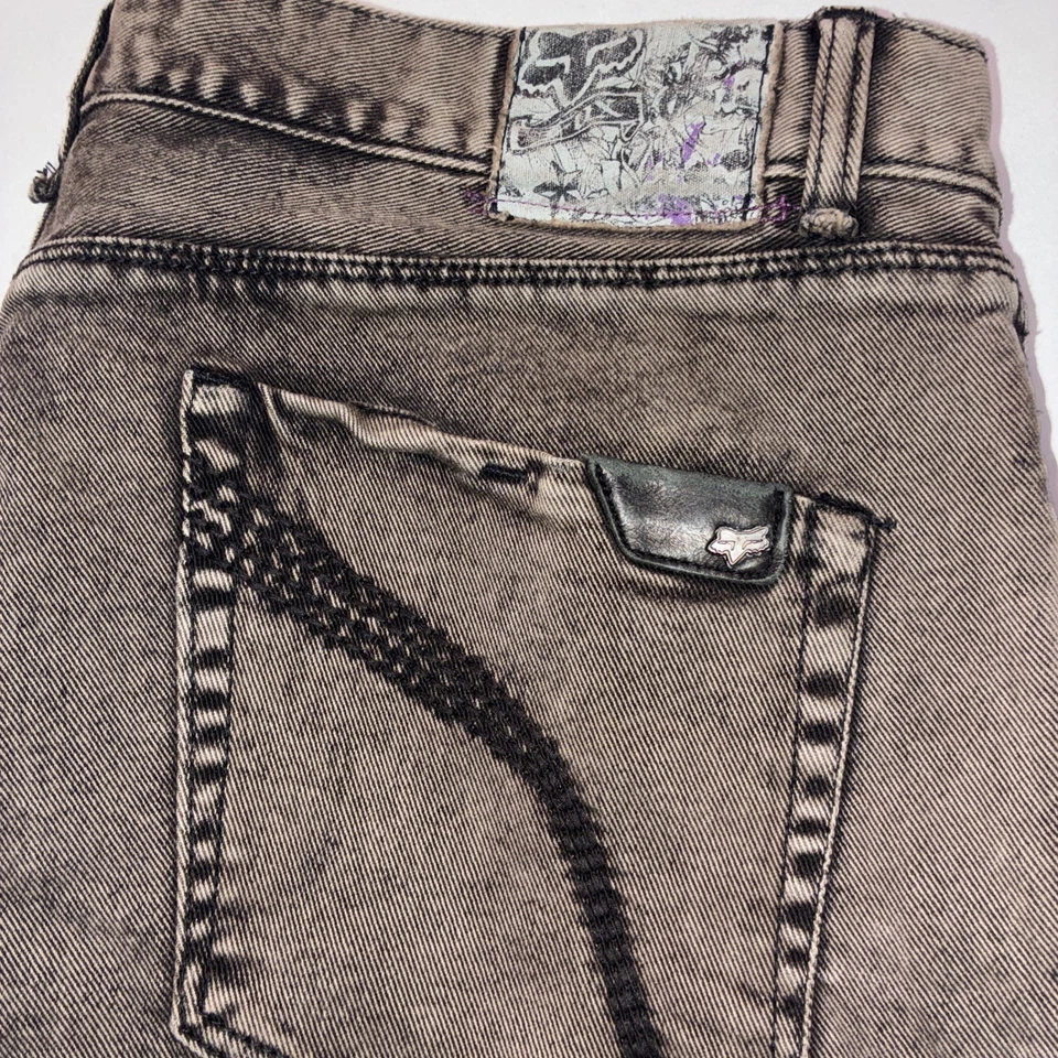 Pantalones de mezclilla elásticos Fox Racing de colección para hombre 40x32 calce recto Y2K años 2000 Foto 2 de 4