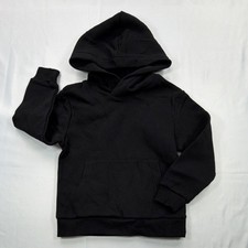 NWT H M Black Pullover Hoodie Cotton Crew Neck Long Sleeve - Unisex Kids 5T/6