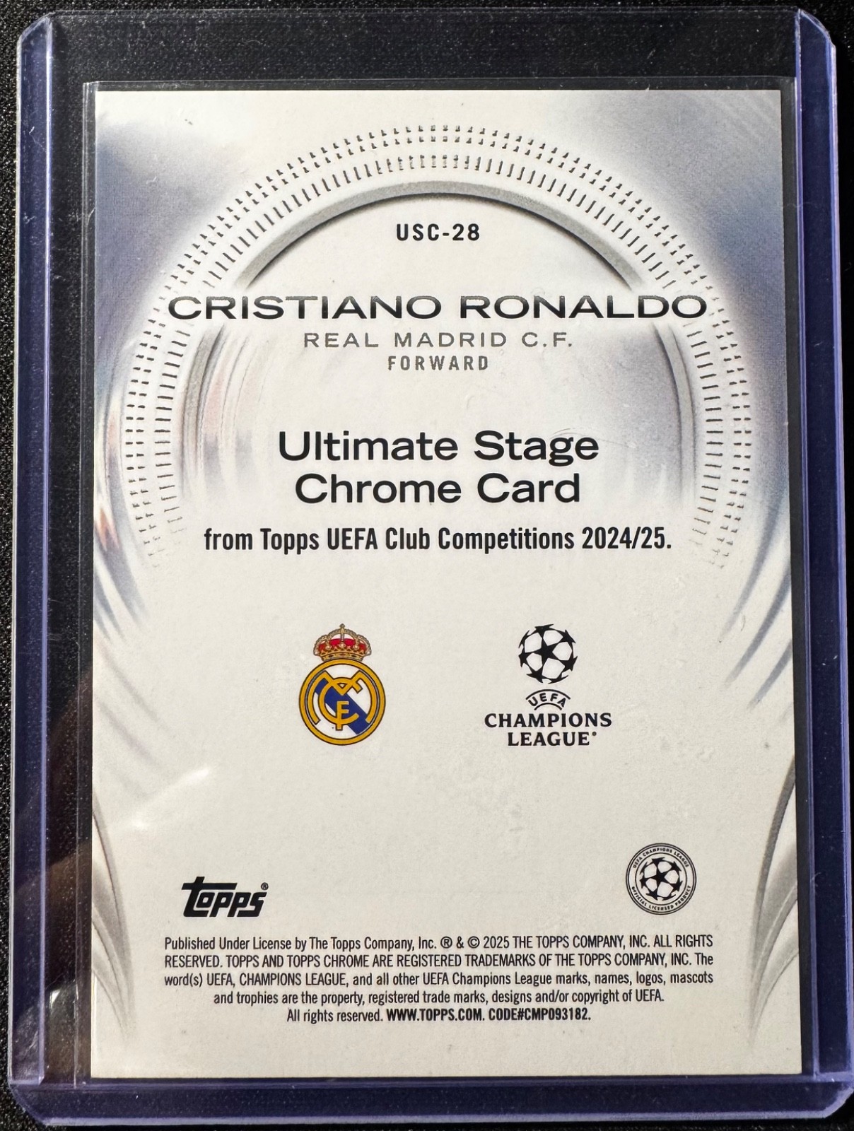 2024-25 Topps Chrome UEFA Ultimate Stage #USC-28 Cristiano Ronaldo IO86 view 2