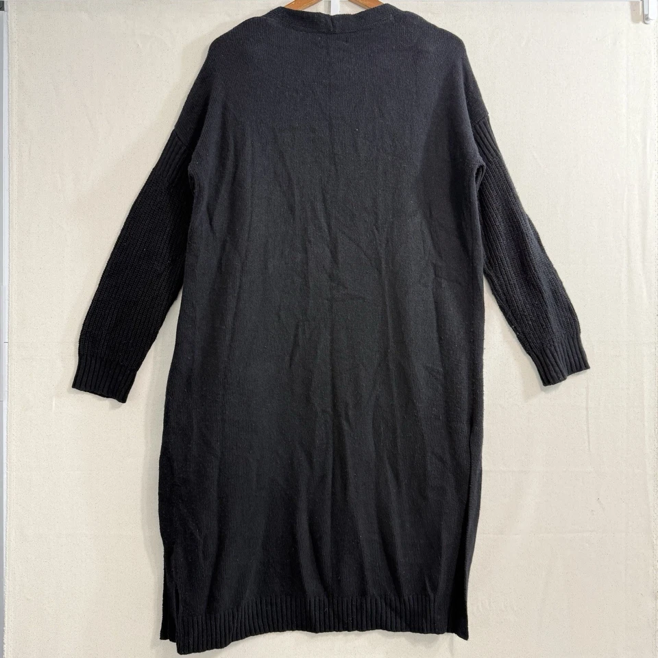 UGG Aysha Cárdigan Suéter Negro Frente Abierto Largo Mujer Talla Mediana Foto 2 de 4