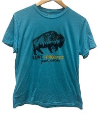 Allmade Repreve Love Protect Your Parks Bison Tee USA Made Small Perfect