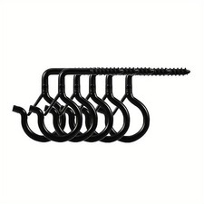 Lot De 6 Crochets Muraux Filetés Noirs 5 Forme Expansion Tube Pour Lampes