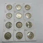 Lot of 12 Kennedy 40% Silver Half Dollars  1967  Circulated Lot NO RESERVE .99