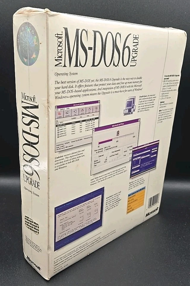 Microsoft MS-DOS 6 Upgrade Vintage 3.5" disks Brand New Factory Sealed 1993 NOS - Image 2 of 4