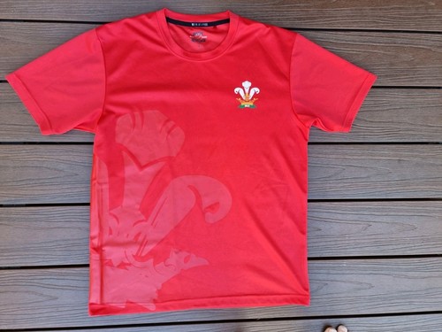 WALES RUGBY SHIRT SHORT SLEEVE RED SIZE MEDIUM - Picture 1 of 7