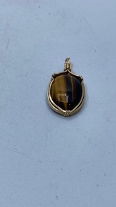 9k Yellow Gold Tiger's Eye Pendant 0. 7 g
