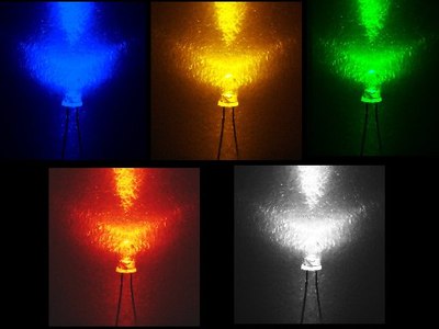 10 LED Leuchtdioden GRÜN / BLAU / ROT / WEIß / GELB 3mm 5mm LEDs m/o ...