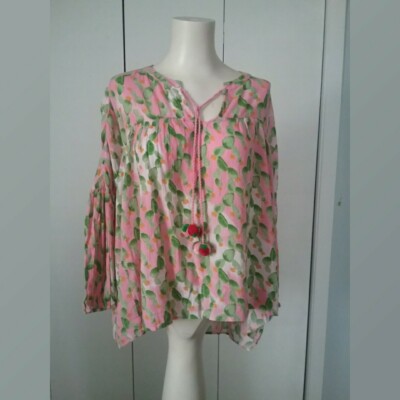 Crown & Ivy Frida's Garden 2 Free Spirit Collection Pink and Green Watercolor 