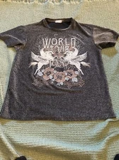 Altard State Womens Top Small Silver Glitter World Tour 1987 Pegasus Y2K 16202