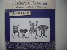 Tattered Lace Die Table & Chairs - Metal Crossed Design - Garden Firniture New