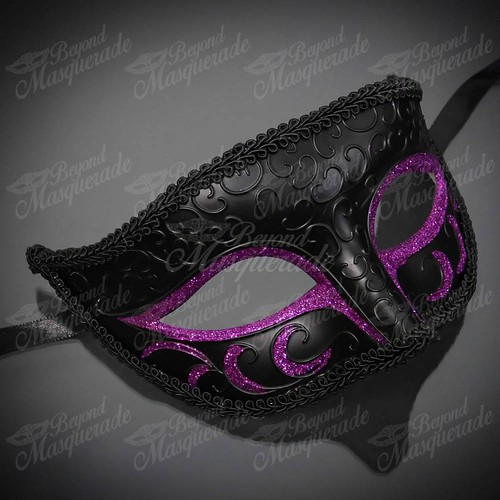 Men's Mysterious Charming Prince Venetian Party Prom Masquerade Ball Eye Mask - Picture 34 of 73