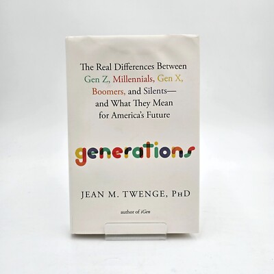 Generations Book Jean Twenge Analyzing Millennials Gen Z Boomers Hardcover VG