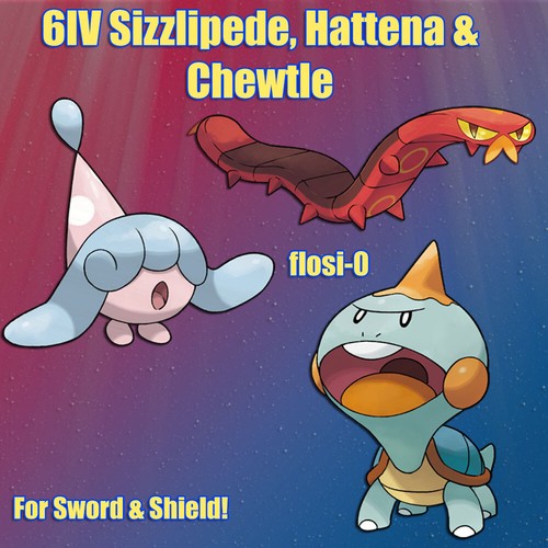 6iv Ultra Shiny Sizzlipede Hatenna Or Chewtle Pokemon Sword And Shield Ebay