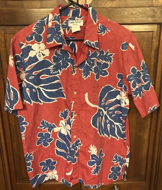Cooke Street Honolulu Men L Hawaiian Aloha Shirt Reverse Print 100