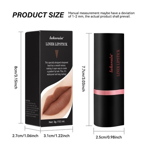 Lakerain 2-in-1 Lip Liner & Stick: Longwear, Precise Tip - Smudge Proof Duo - Picture 13 of 21