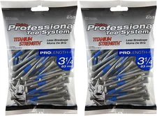 Pride Professional Titanium Strength Wood Golf Tees, 3 1/4", 65 Count (2-Pack)