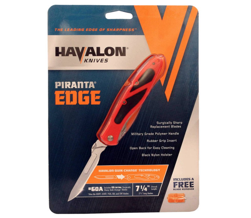 Havalon Orange Black Piranta Edge Folding Knife Sheath 12 Blades 60aedge