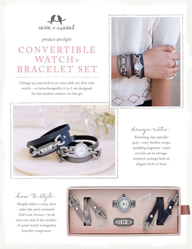 Chloe+Isabel Convertible 4-1 watch & bracelet set Chloe and Isabel Convertible Watch + Bracelet Set - New In  main image 4