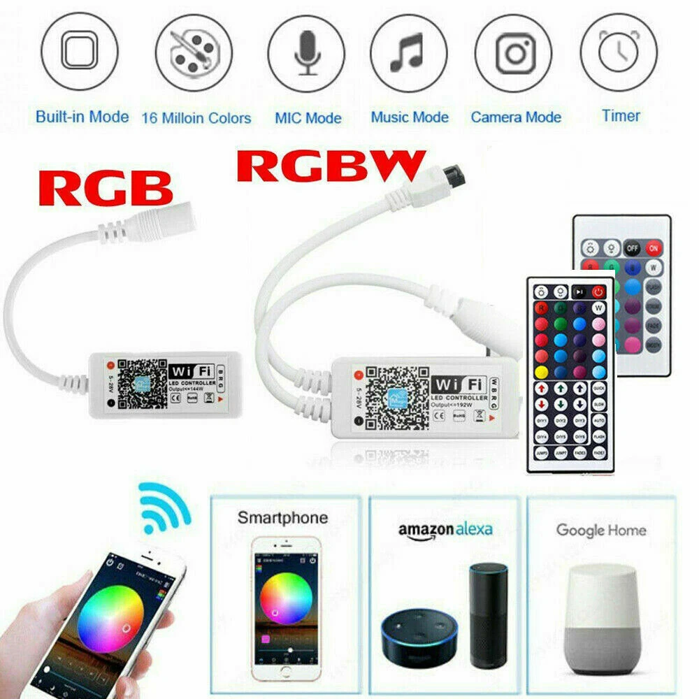 Magic Home Wifi Bluetooth LED RGB Strip Controller Music Timer Google Home Alexa