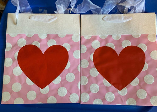 2 Beautiful Brother Sister Medium Happy Valentine's Day Gift Bags 9.5 x 12 x 4.5 - 第 1/2 張圖片