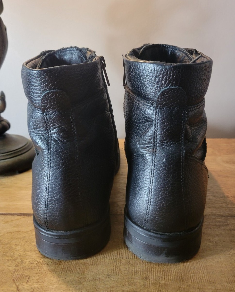Alfani Lion Black Leather Cap Toe Dress Biker Boots Moto  display picture 2