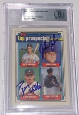 Ryan Klesko signed Rookie Card 1992 Topps john jaha auto beckett coa slabbed