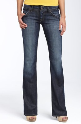 NWT HUDSON denim blue Jeans 25 X 28 boot cut dark wash w/ fading $170 designer 