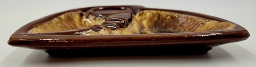 Ashtray Collectable Trinket Dish Pottery Tobacconia Mid Century Brown - Picture 2 of 6