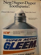 Gleem Toothpaste, Full Page Vintage Print Ad