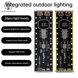 22.5W Cas de banque d'alimentation mobile transparente 4*21700 Boîte à batterie PD Chargement rapide