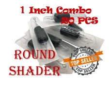 Tattoo Needle Tube Combo 25mm 1 Inch Grip 20pcs Sizes:5RS,7RS,9RS,11RS,14RS,18RS