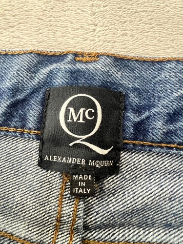 Alexander McQueen Men's Jeans Faux Leather Mens 34x32 Button Fly ITALY *Read* - Picture 2 of 16