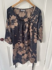 Soaked In Luxury Tunic Shift Dress Black Brown Size S 8 