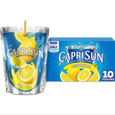  New Exclusive Capri Sun Lemonade Mixed Fruit Kids Juice Boxes 10 Pouches