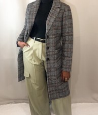 Nicole Farhi Mona Check Wool Coat M Rrp£895 E99