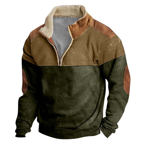 Men's Standing Collar Spring Autumn Sweatshirt Outdoor Casual Sweatshirt Tops - Picture 32 of 36