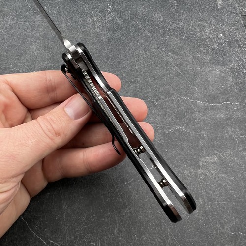 VORTEK PANZER Black G10 Ball Bearing D2 Cleaver Flip Blade Folding Pocket Knife - Picture 6 of 10