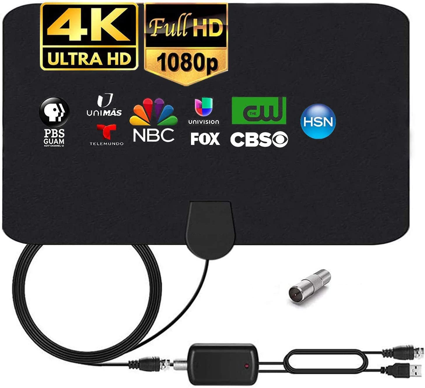 Antenna TV Interna Con Amplificatore Segnale Antenna HDTV per DTT DVB-T/DVB-T 2