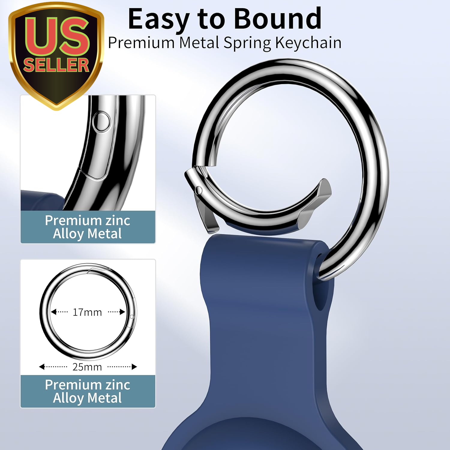 Silicone Airtag Holder Case with Keychain for Secure Accessory Attachment