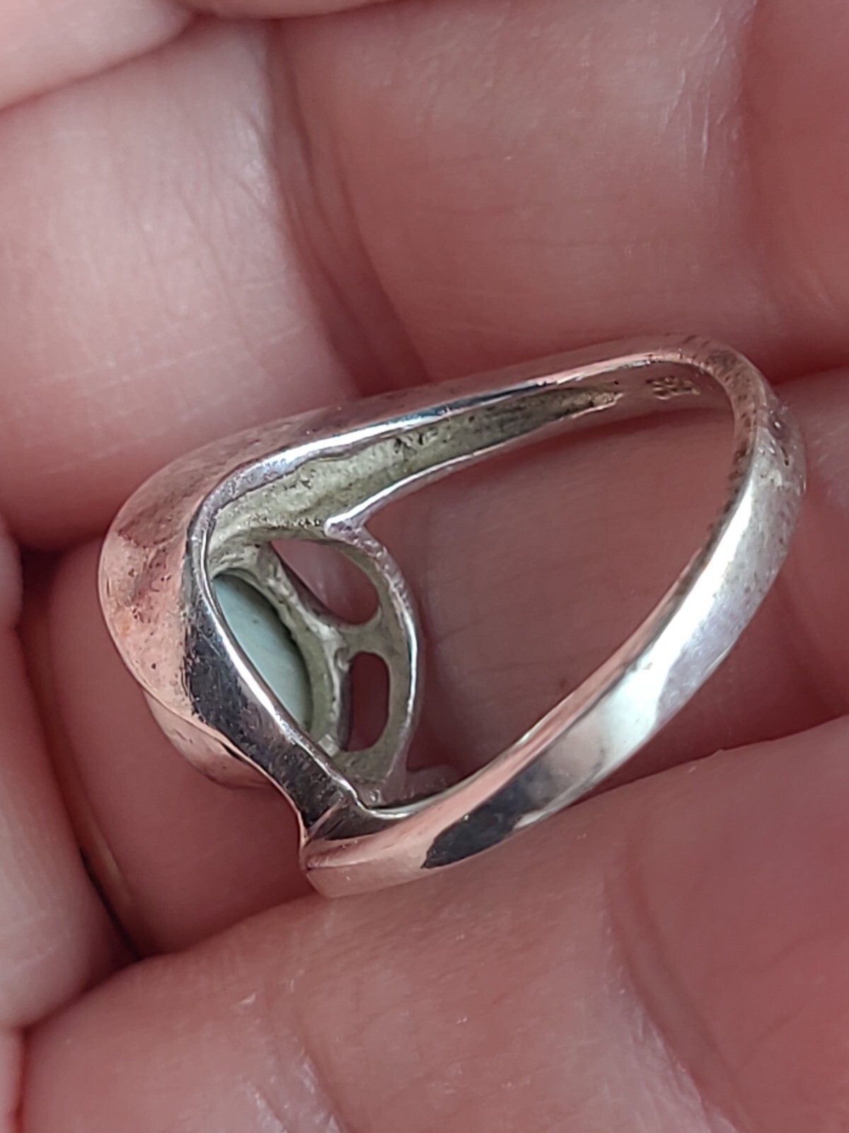 Size 6 Sterling Silver Larimar Ring - image 4