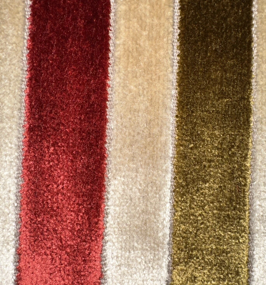 Tela de tapicería de terciopelo de algodón a rayas de colección 57”x1Y MUCHAS MÁS YARDAS DISPONIBLES Foto 3 de 4