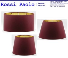 Paralume paraluce in tessuto rosso interno oro produzione propria made in Italy
