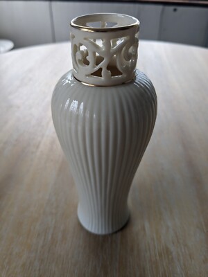 Lenox Gold Trim Ribbed Bud Vase