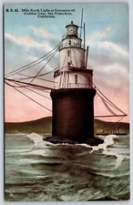 Postcard Mile Rock Light Near Golden Gate San Francisco California Unposted