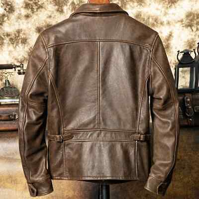 Cowhide Leather Vinatge Brown Jacket Mens Motorcycle Classic Cowhide Leather Vinatge Brown Jacket Mens Motorcycle Classic
